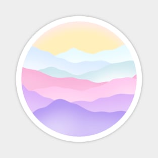 Mountains Pastel Rainbow Magnet